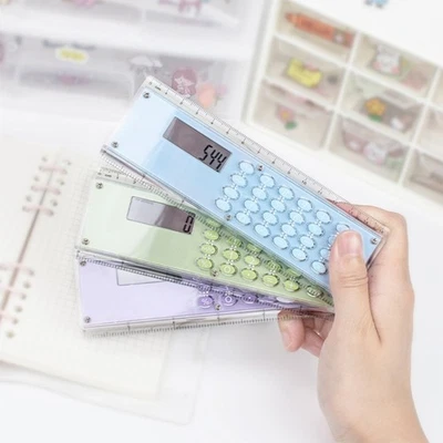 Plastic Scale Combines Measurement Calculation Ruler Calculator For Classroom - Image 1 of 4