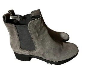 Talbots Stiefel Damen 8 M Chelsea zum Überziehen Stiefelette grau Wildleder niedriger Absatz - Bild 1 von 15