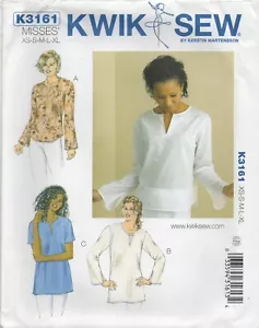 Kwik Sew Pattern 3161 Tunic Tops Shirt with Neckline Slit Size 8 - 22 New - Picture 1 of 13
