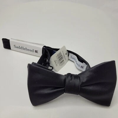 Corbata halcón preatada Saddlebred para hombre negra talla regular-58 pulgadas Foto 1 de 4