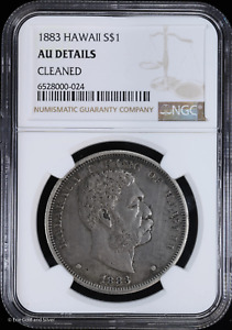 1883 S$1 Hawaii King Kalakaua Silver Dollar NGC AU Details