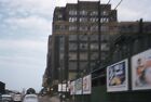 1950'S Slide Busy Detroit Street Scene Billboards Times Building Cars Red Bord