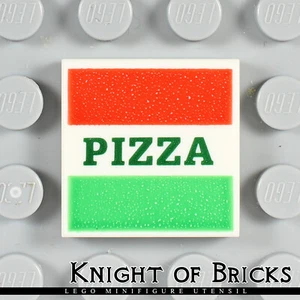 LEGO Minifigure WHITE Pizza Box Food Restaurant - Picture 1 of 2