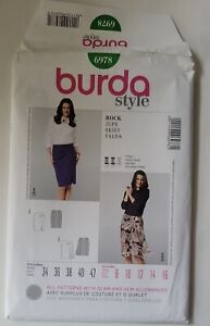 Burda 6978 Skirt Sewing Pattern  Bandless Zipper Sizes 8-16 Pencil Slim Uncut FF