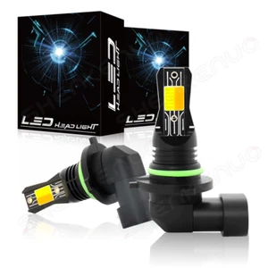 2PCS Switchback LED 9006 HB4 Fog Bulbs DRL Lights Dual Color Amber White 12W - Picture 1 of 11