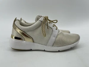 Michael Kors Tenis Mujer Talla 8.5 M Zapatos de Cuña Dorado Blanco Envío Rápido - Imagen 1 de 11
