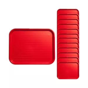 Carlisle FoodService Products Plastic Fast Food Tray, 14" x 18", Red 12 Pack - Picture 1 of 1