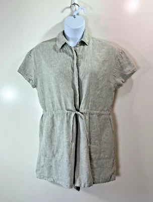 C&C California Womens Linen Jumpsuit Shorts Size XL Gray Minimalist Beachy Vacay - Image 1 of 4
