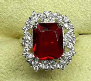 Natural Ruby Ring Promise Ring Handmade For Womens Gift For Her Birthstone - Picture 1 of 9