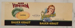 Label Can Miss Virginia Brand Pulaski Virginia Sauer Kraut - Picture 1 of 1