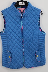 Lilly Pulitzer Girls Puffer Vest Blue EUC L 8-10 - Picture 1 of 8