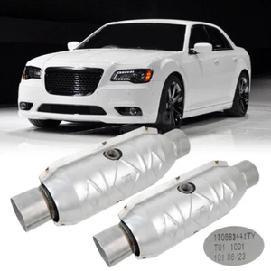Pair 2.5" Catalytic Converters EPA w/ Heat Shield 15" Length For Chrysler 300 C - Picture 1 of 15