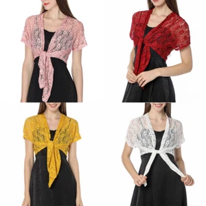 Lace Shawl Women Cardigan with Skirt Waistcoat Plus Size Small Lace Formal Dress - Picture 1 of 18