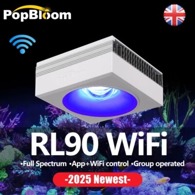 PopBloom RL90 WiFi LED Light Unit Marine Reef Full Spectrum Marine Aquarium Tank