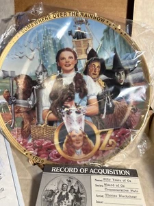 The Wizard of Oz Somewhere over the Rainbow 50 Years of OZ Commemorative Plate-G - Picture 1 of 20