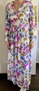 Vintage Floral Maxi Dress 80s S/M Cottagecore Cottage Hippy* - Picture 1 of 17