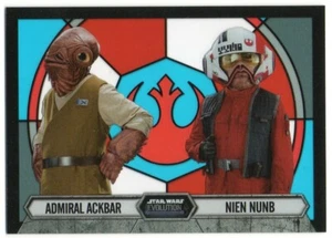 2016 Star Wars Evolution Stained Glass Pairings 8 Admiral Ackbar & Nien Nunb - Picture 1 of 1