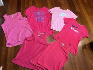 Lot Of 6 NIKE Womens Pink Tshirts Tops Size L/XL Slim - Picture 1 of 3