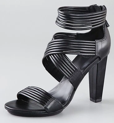 Nuevo $315 Diane von Furstenberg ILIAS Sandalia al tobillo con tiras Tacón de salón Negro 7.5 Foto 1 de 4