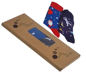 Mysocks Kids 2 Pairs Multi Pattern Fun Design Socks - Picture 1 of 12