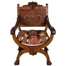 Antique Oak Heavily Carved Armchair – Unique #21783