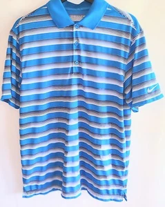 Nike Golf Tour Performance Dri Fit Mens Medium Short Sleeve Golf Polo Striped - Picture 1 of 10