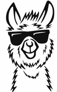 Cool Lama White Vinyl Decal Sticker - Bild 1 von 1