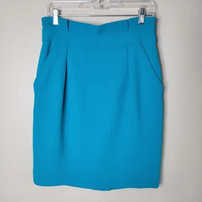 Falda lápiz plisada en aguamarina Kate Spade 8 Janelle mezcla de lana Foto 1 de 4