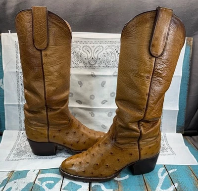 Botas altas occidentales de colección Ríos of Mercedes pluma completa avestruz talla 5B Foto 1 de 4