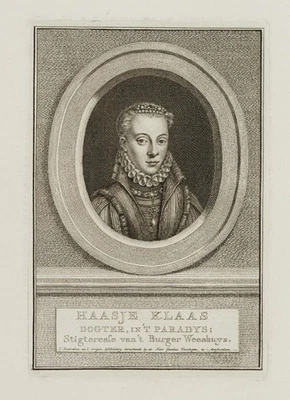 J. HOUBRAKEN (*1698), Porträt der Haasje Klaas, Kupferstich Barock Porträt - Bild 1 von 4
