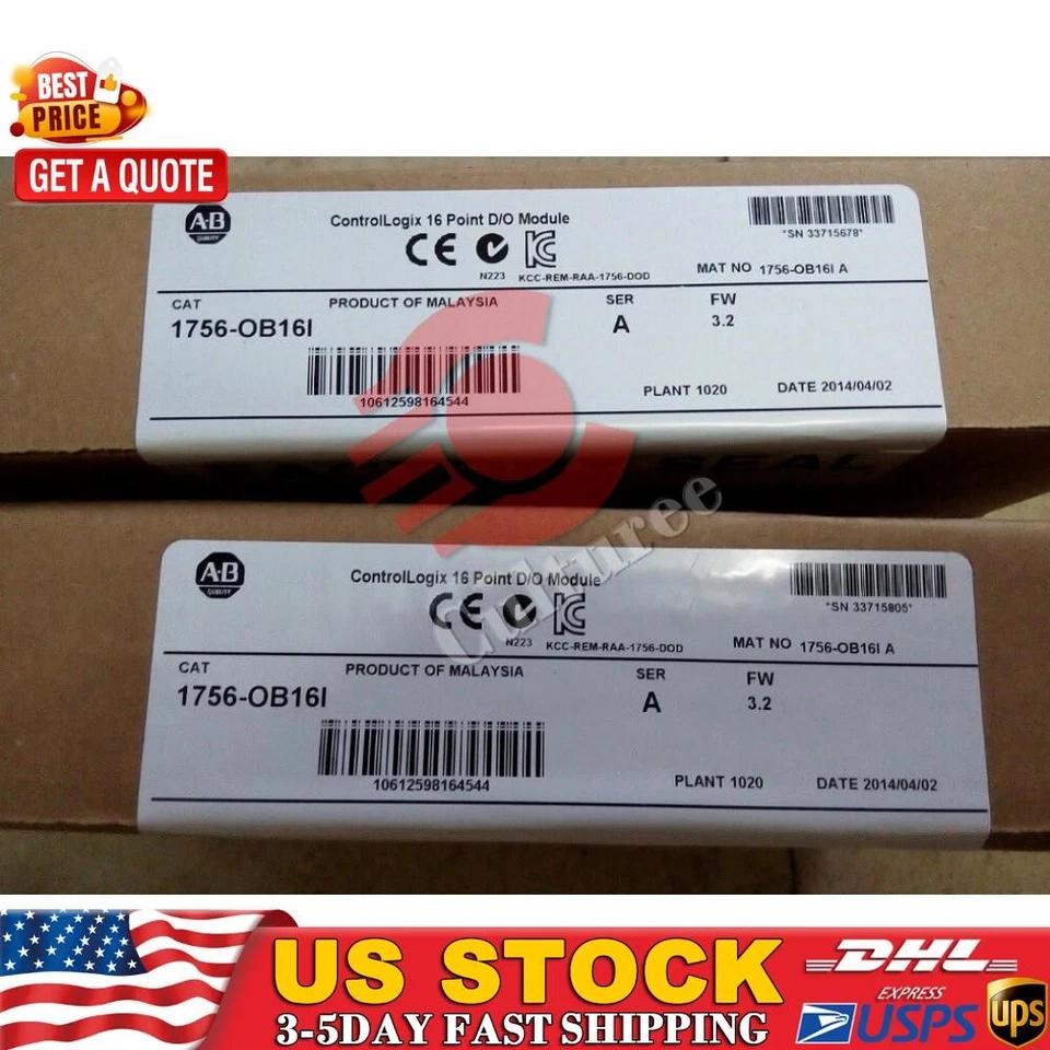 New Factory Sealed AB 1756-OB16I SER A ControlLogix 16 Pt D/O Module US Free Tax - Image 1 of 4