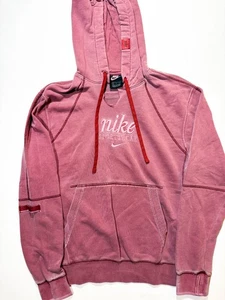 Nike Sweatshirt Mens S Hoodie Red Faded Thrashed Distressed Baggy Sweatshirt - Picture 1 of 16