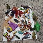 Mixed Lot Miniature Assorted Plastic Dinosaurs And Animals Toys Figures ,dolls