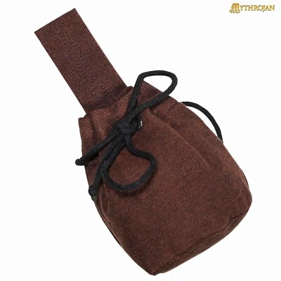 Bolsa Medieval con Cordón Renacimiento Juegos con disfraces LARP Joyería Cinturón Bolso Marrón Foto 1 de 4