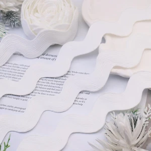 Rick Rack Wide Rick Rack Wave Bending Fringe Trim 4 Yards White RIC Rac Lace Tri - Picture 1 of 6