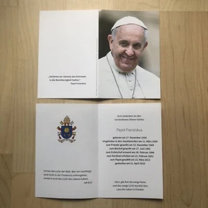 Papst Franziskus / Gebetszettel / Totenzettel / Bild / Erinnerung / Faltblatt - Bild 1 von 1