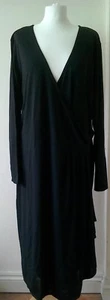Black Wrap Midi Dress From Sheego Size UK 26 BNWT RRP £105 - Picture 1 of 7