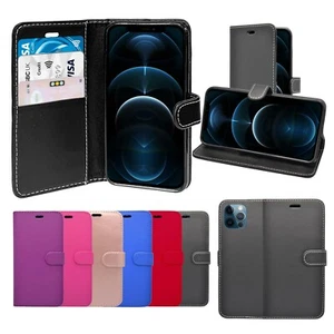 For Apple iPhone 12 Pro Max 6.7 Inch Wallet Flip PU Leather Stand Card Slot Case - Picture 1 of 20