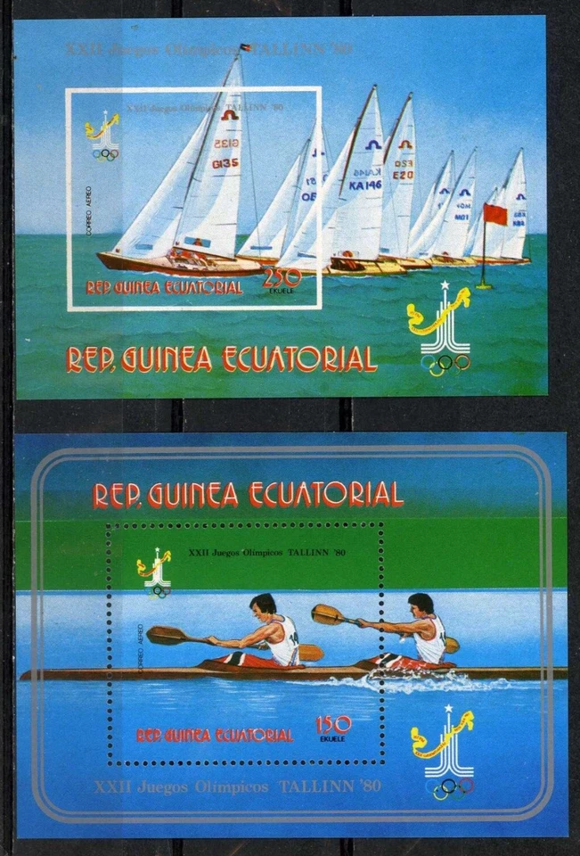 GUINEA ECUATORIAL 1978 DEPORTES ACUÁTICOS/JUEGOS OLÍMPICOS DE VERANO TALLINN 2 S/S MNH Foto 1 de 1