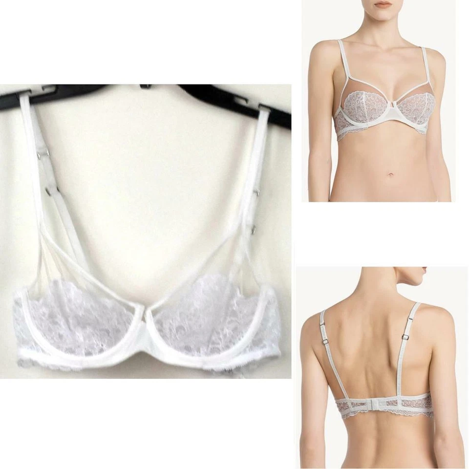 Sutiã La Perla Bianca Leavers renda com aro branco macio tamanho 36B novo 004921 - Imagem 1 de 2
