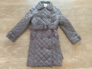 Girls Quilted Trench Coat E K Classic Casual E-Land Kids Collection 6X EUC Brown - Picture 1 of 6