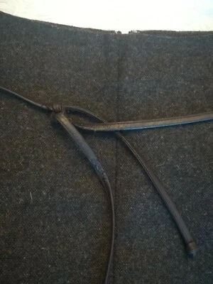 GAP Skirt UK 10 WOOL SILK ETC MIX DARK BROWN TEXTURISED LEATHER TRIM VGC WINTER - Image 1 of 4