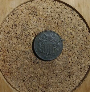 1865 Two Cent Piece " OLD TUCK" Shield Coin 2 Cent M154 XF/AU - Picture 1 of 2