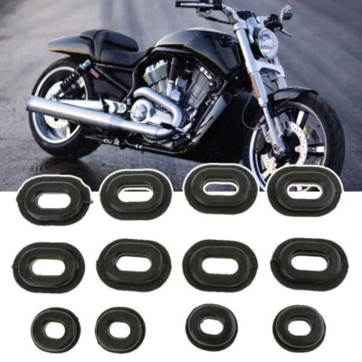 12pcs Oval Round rubber Side Black Cover Grommets For Motorcycle Accessories - Image 1 of 4