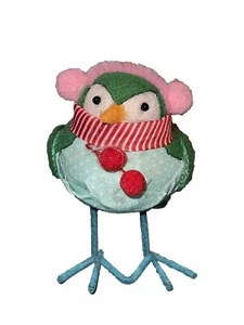 Winter Felt  Bird Small Blue And Green Figurine Walmart Kmart Fun - Picture 1 of 6