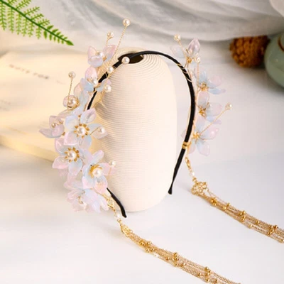 Diademas Largas Borla Hoja Perla Tiaras Hanfu Joyería Niñas Accesorios para el Cabello Nuevo Foto 1 de 4
