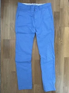 Crewcuts Boys Blue Cotton Skinny Fit Khaki Chino Pants Stretch Size 14 J Crew - Picture 1 of 4