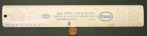1950s Era Chattanooga Tennessee Eastridge ESSO Oil Wrecker Service metal ruler-- - Picture 1 of 1