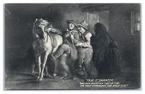 Postal de Tam O'Shanter a punto de montar de un poema de Robert Burns - Imagen 1 de 2