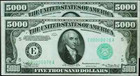 (2) CONSECUTIVE FR. 2221-E 1934 $5,000 FEDERAL RESERVE NOTES PMG AU-55 & UNC-63 